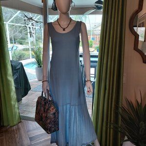 Dusty Blue Casual Beach Dress by Peanut Punch: 100% Cotton : Size M